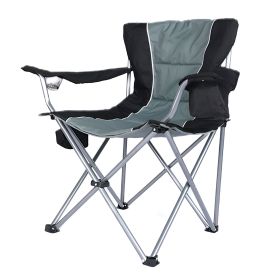 Oversized Camping Folding Chair with Cup Holder, Side Cooler Bag